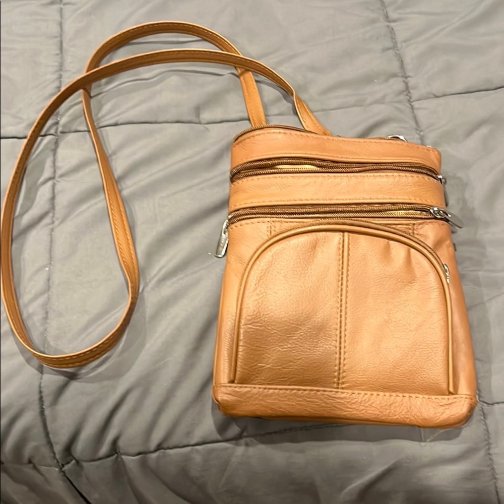 Tan Leather Crossbody Bag